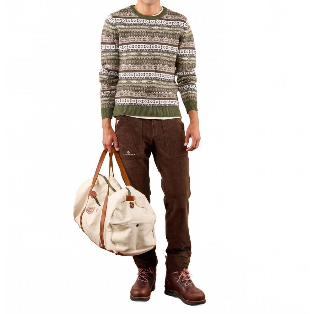 NEW AMUNDSEN dunkirk crewneck sweater in blac/grey